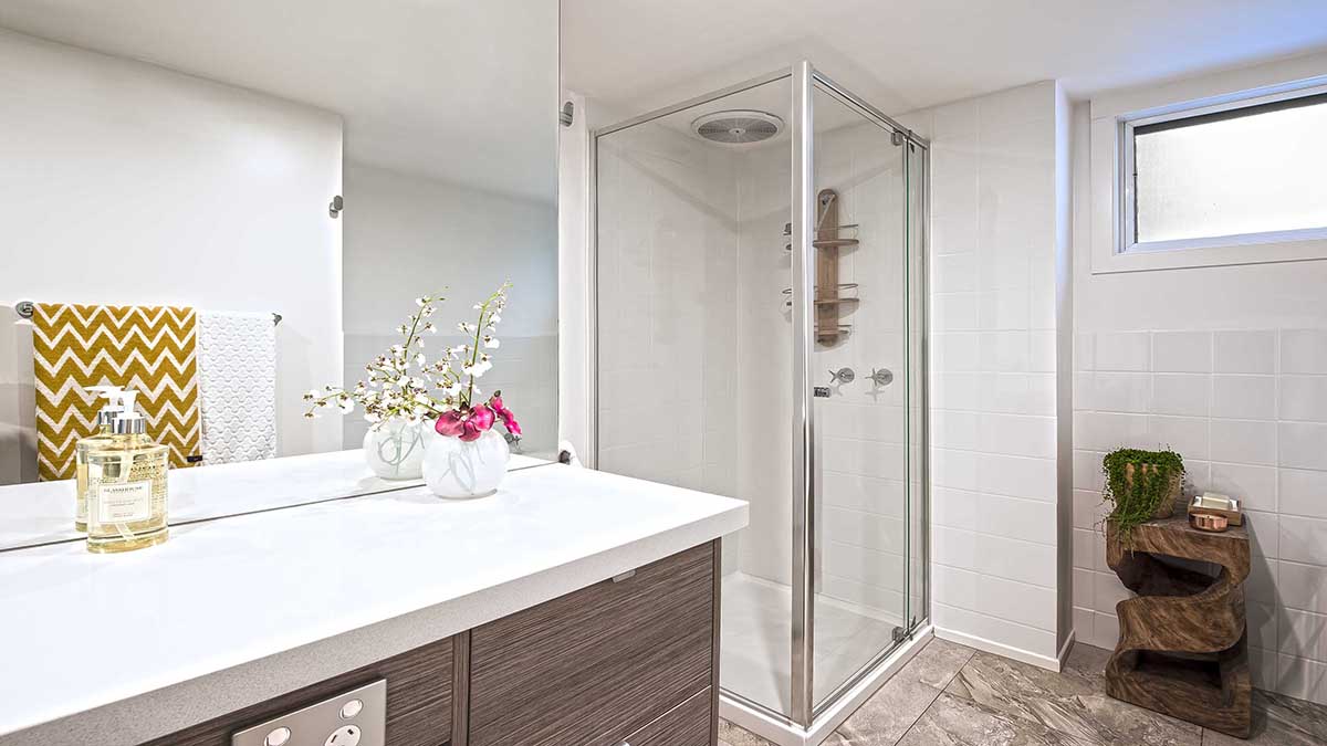 Framed Shower Screen with Pivoting Semi-Frameless Glass Shower Screen Door - Torquay - www.showerscreensgeelong.com.au.jpg